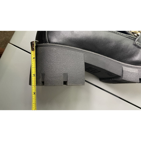 Steve Madden Y2K Chunky Loafers Chainlink Platform Lug Sole Heel Dark Goth Sz 10 - Picture 8 of 12